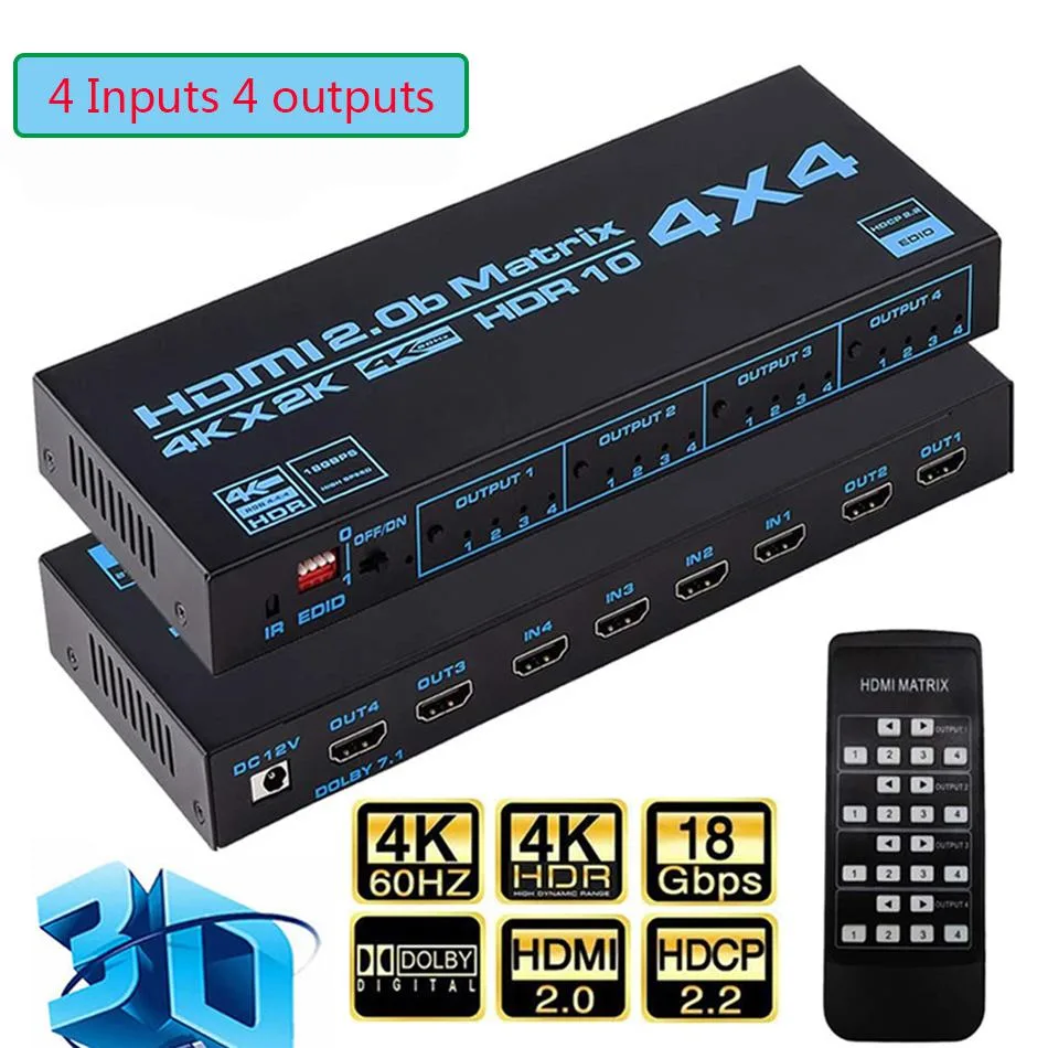 SMA SMA 4K HDMI Matrix Switch 4x4 Black video switch — product photo