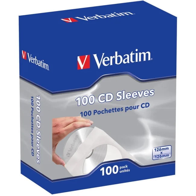 VERBATIM Verbatim 49976 CD/DVD Paper Sleeves 100pk — product photo