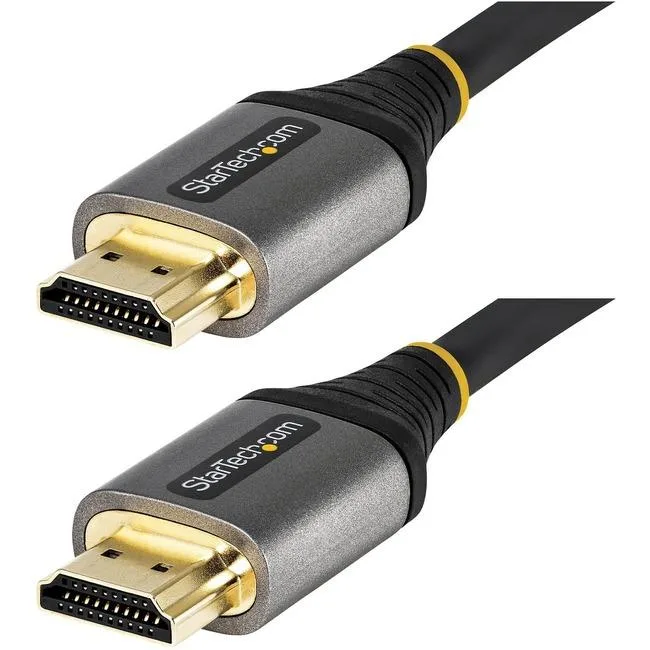 Black HDMI cable with gold connectors, 6.6 ft long