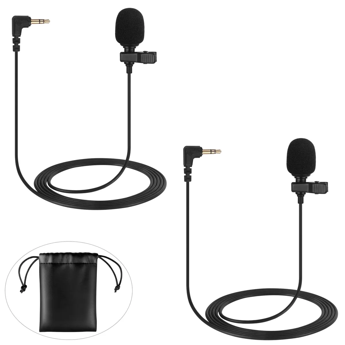  DUNGZDUZ 3.5mm Lavalier Microphone 2-Pack M5 — product photo