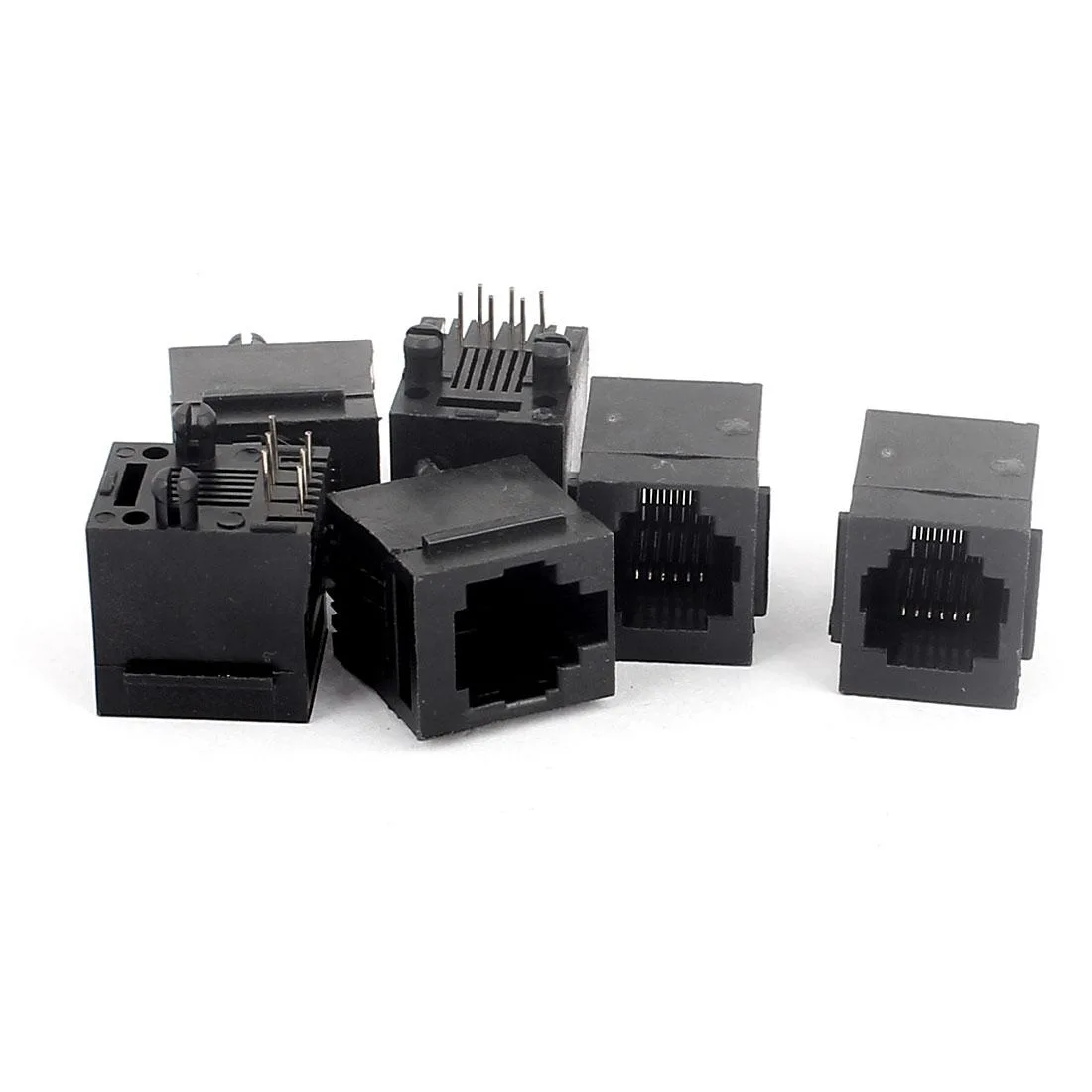Unique-Bargains Unique-Bargains RJ11 6P6C PCB Jack 6pcs Black — product photo