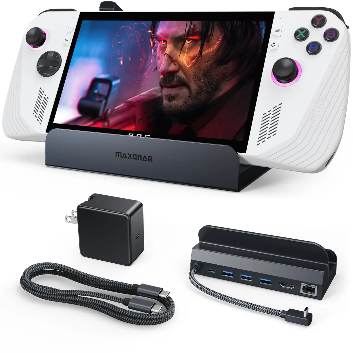 GSM Outdoors GSM Outdoors 2 in 1 accessory with 65W GaN charger and HDMI 2.1 4K@120Hz — product photo