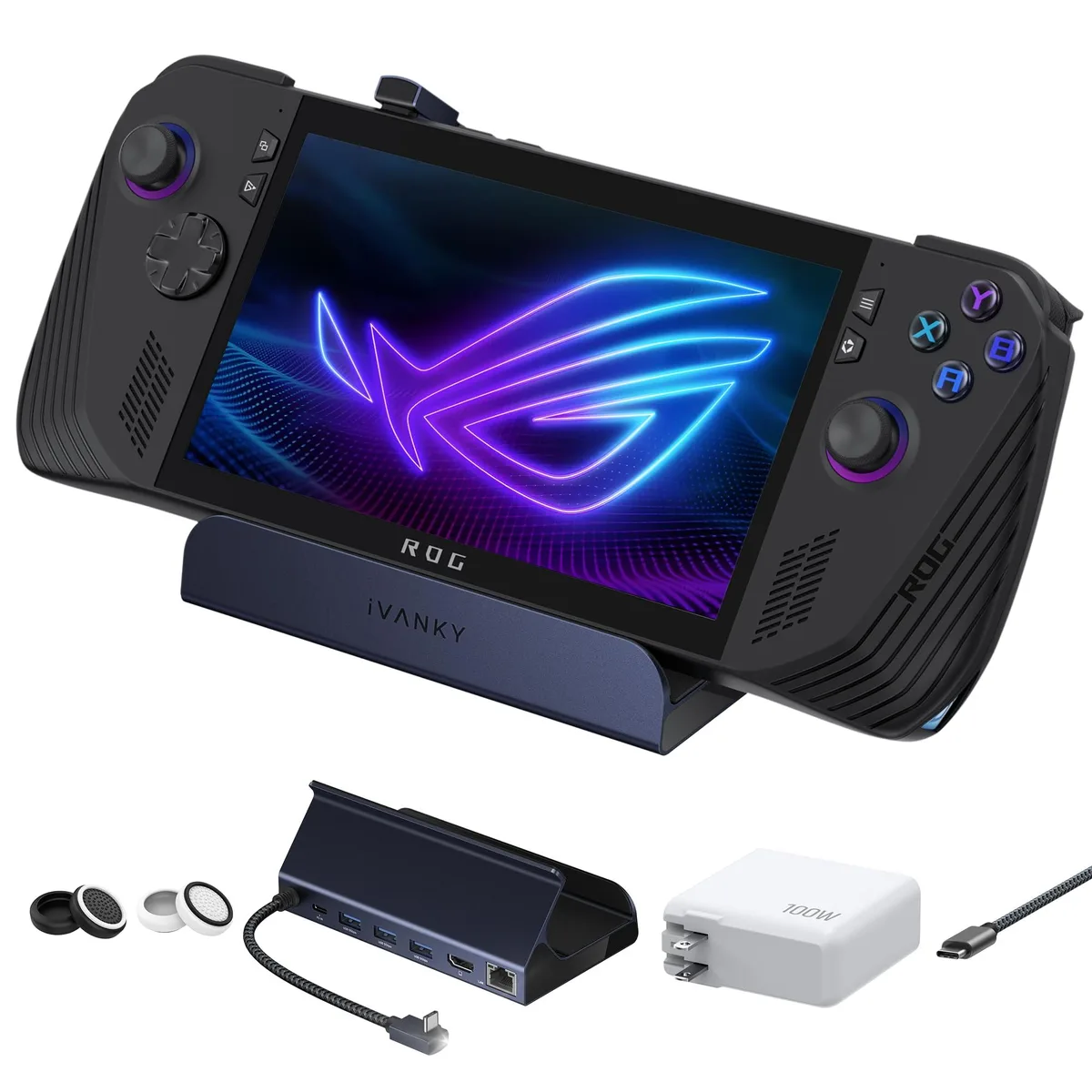 KEHIPI KEHIPI Purple 8-in-1 Docking Station 4K@144Hz HDMI 2.1 Gigabit Ethernet 100W PD Charger — product photo