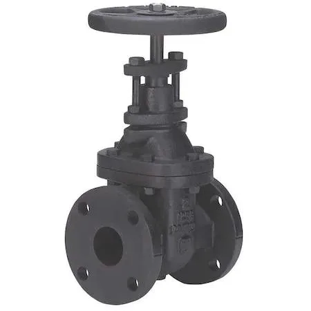 Cast iron flanged gate valve with bronze trim and handwheel