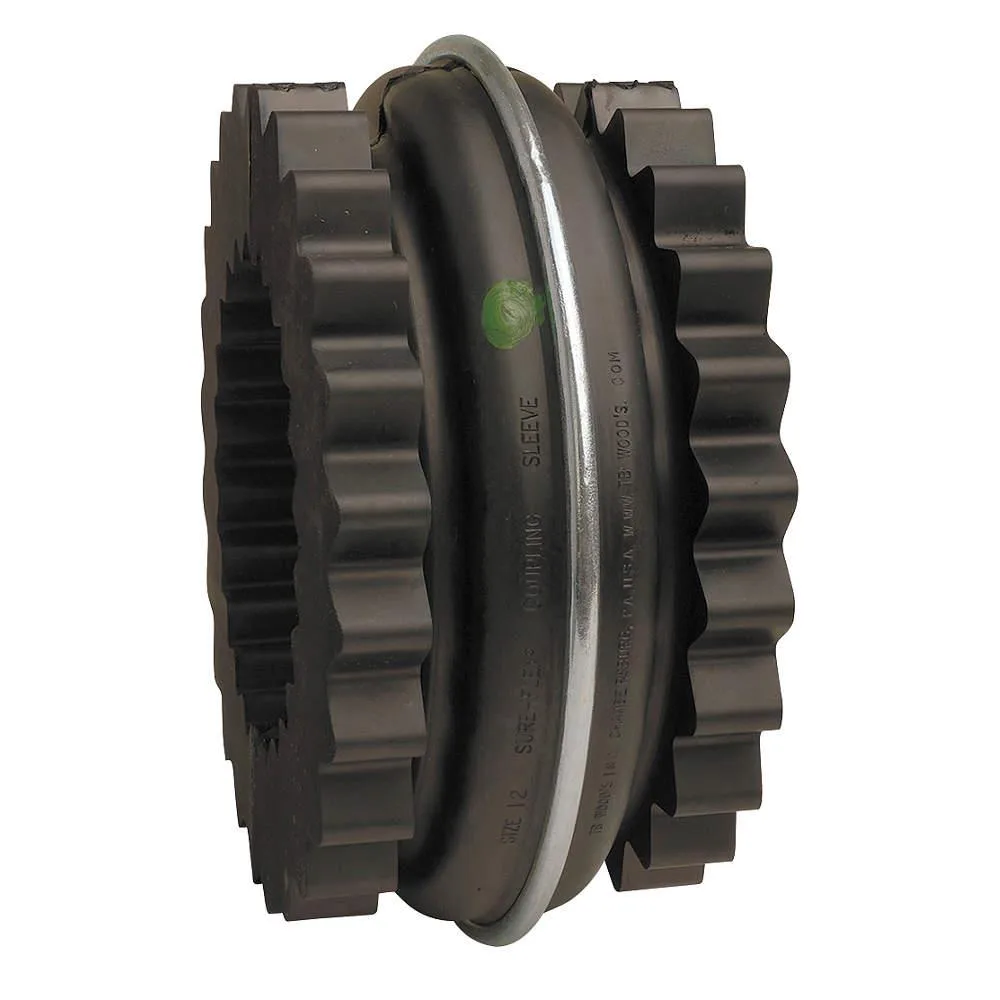 Neoprene sleeve coupling insert, two-piece design with retaining ring, 4 11/32 inch outside diameter