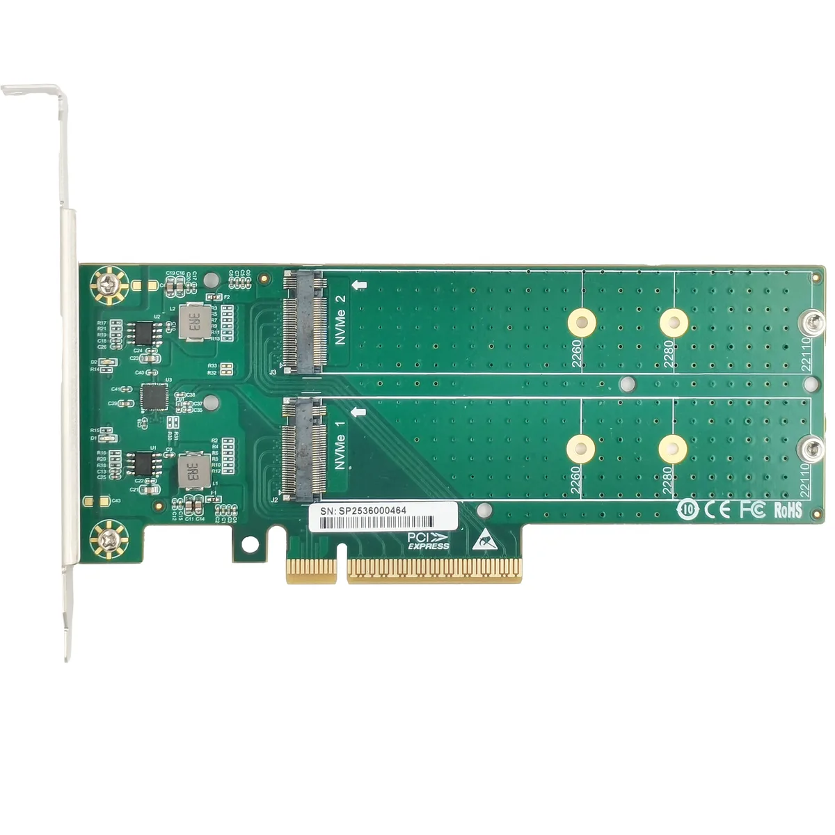 eshinreal eshinreal XIC PE482 PCIe x8 Dual M.2 NVMe expansion card — product photo