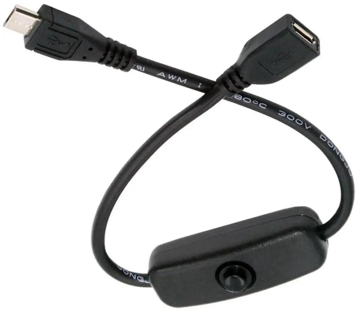 SMUGDESK SMUGDESK Micro USB Male to Female Power Extension Cable with On/Off Switch — product photo