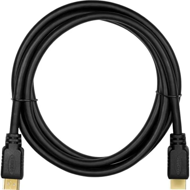 Black HDMI cable with gold-plated connectors