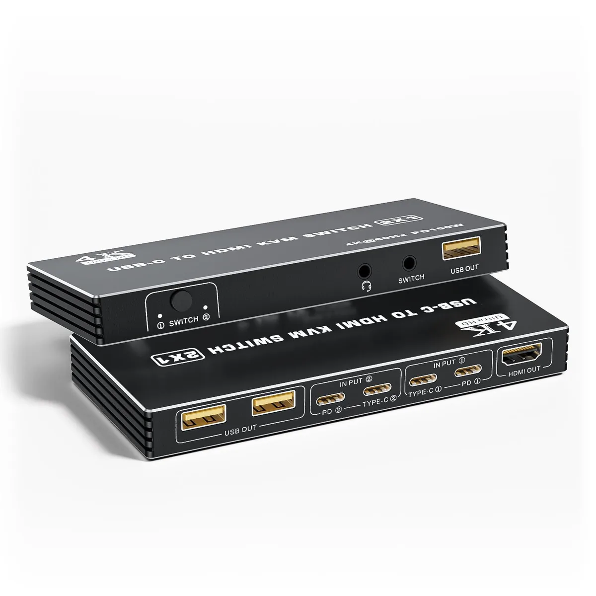 Vszerda Vszerda BO14 KVM Switch 4K 60Hz 2 Port USB-C HDMI 100W PD — product photo