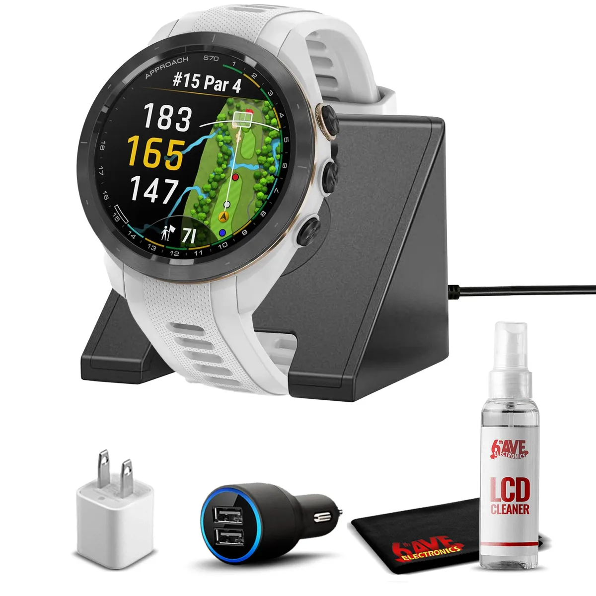 Garmin Garmin Approach S70S White 42mm wearable technology with accessories — product photo