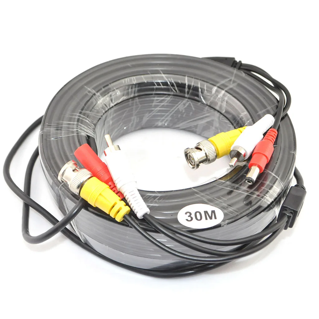 iKKEGOL iKKEGOL 98ft 30M Video Audio 12V Power DVR Security CCTV Camera RCA BNC Cable — product photo