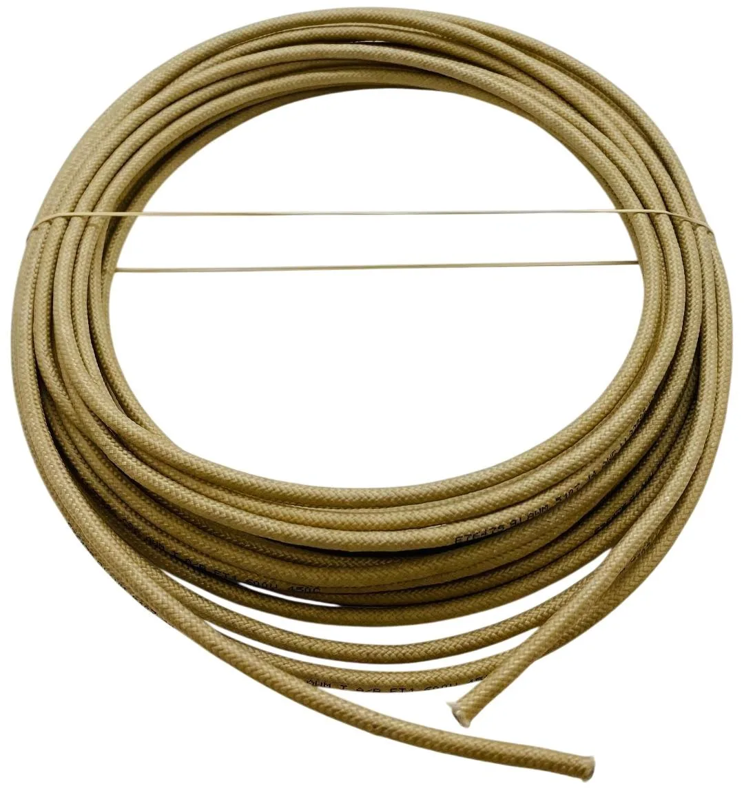 Coiled 25-foot spool of 14-gauge nickel-plated copper high-temperature wire with mica insulation