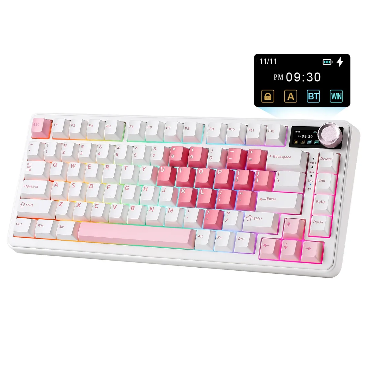 YUNZII YUNZII B75 PRO MAX 75% Wireless Mechanical Gaming Keyboard (White, Candy Switch) — product photo