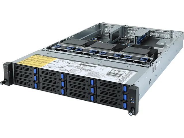 GIGABYTE GIGABYTE R282-Z93 barebone server 2U 12-bay 32 DIMM DDR4 3200 dual EPYC 7003 — product photo
