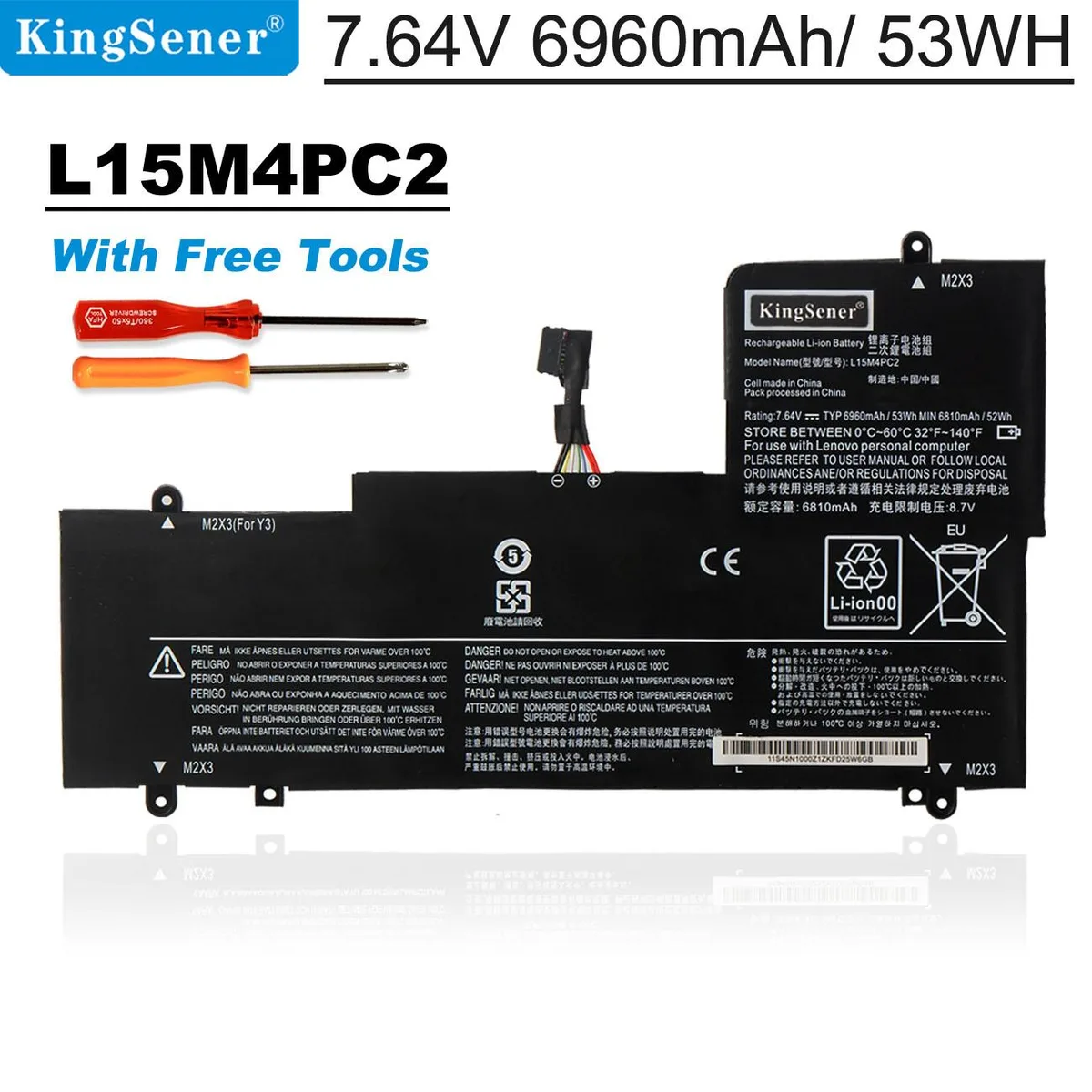 KingSener KingSener L15M4PC2 laptop battery 7.64V 6960mAh 53Wh — product photo