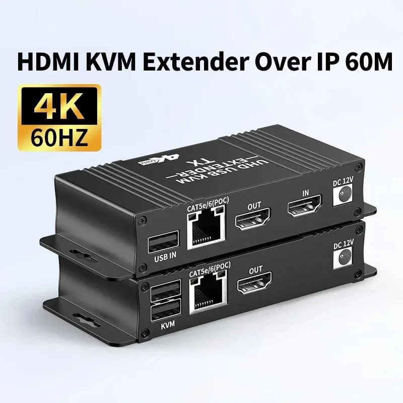 Jansicotek Jansicotek 4K HDMI KVM USB Extender Cat6 60m 18Gbps SFP transceiver — product photo