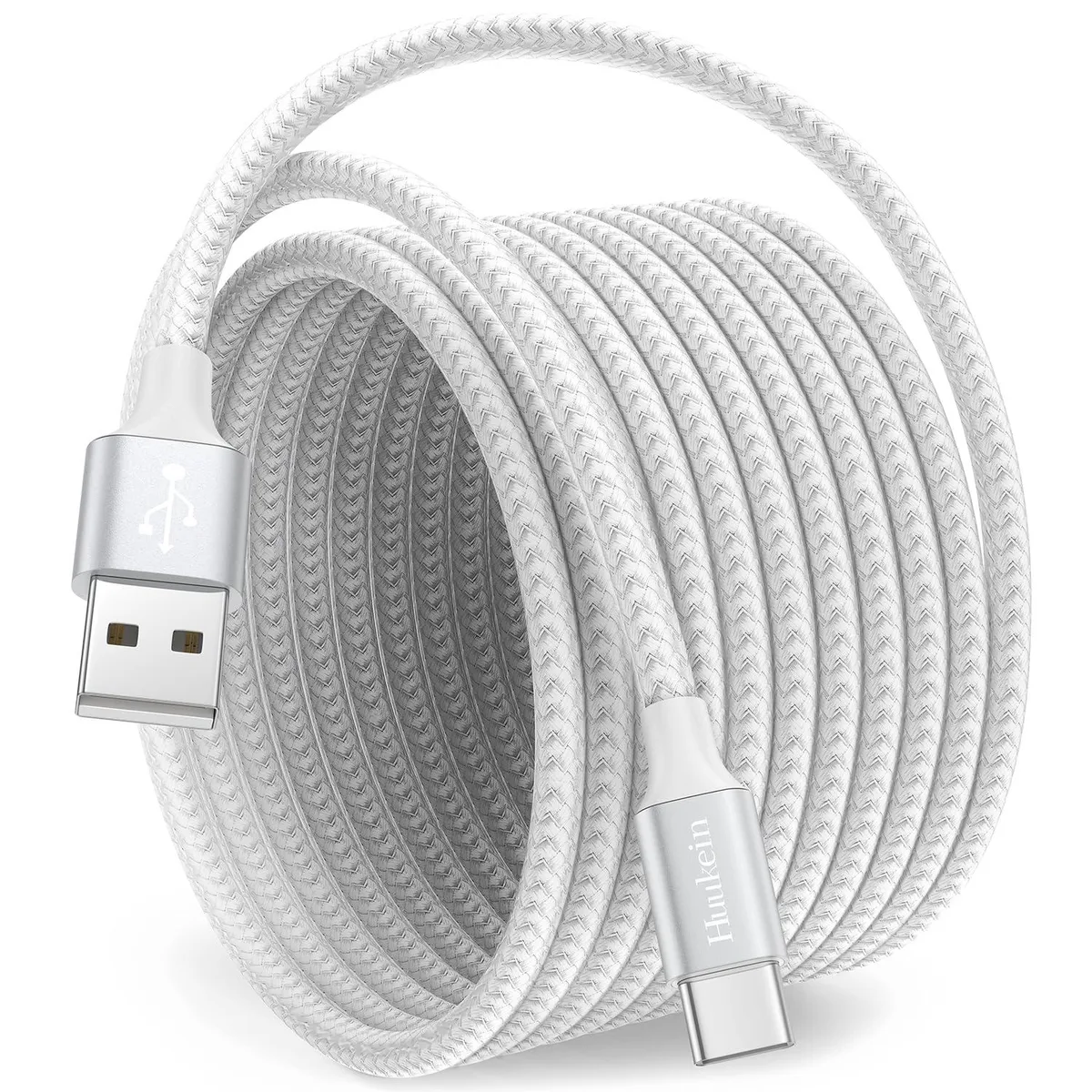No Sew No Sew USB-A to USB-C Cable 10 ft Braided White 3A 480Mbps — product photo