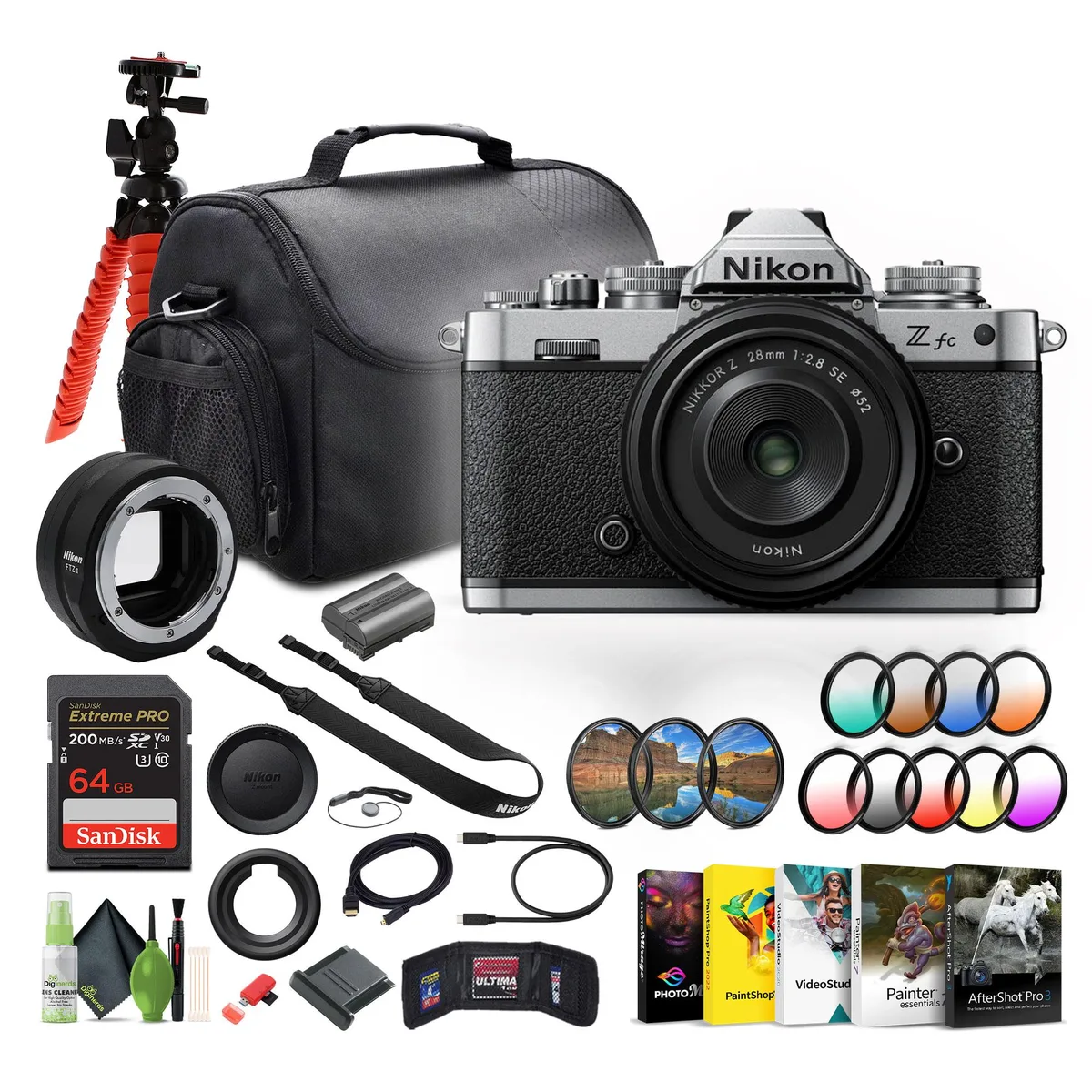 Nikon Inc Nikon Z fc Mirrorless Camera Kit Black 20.9MP 28mm f/2.8 FTZ II 52mm — product photo