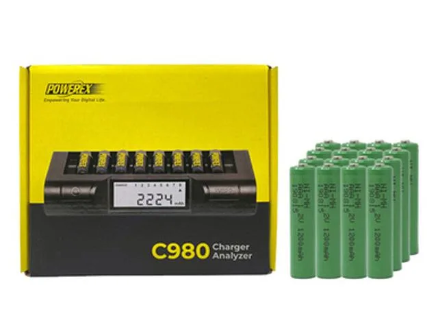DUSLAN DUSLAN C980 charger with 16 AAA 1200 mAh NiMH batteries — product photo