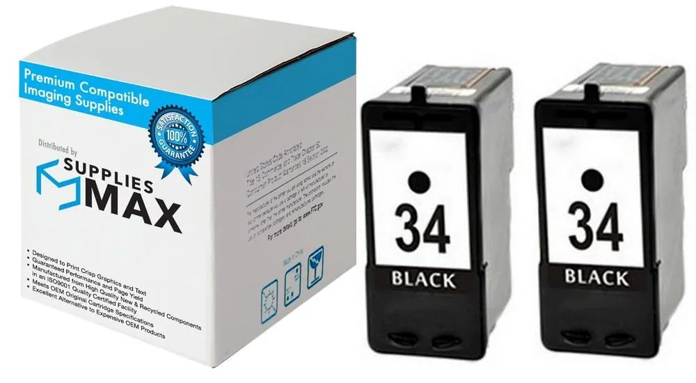 SuppliesMax SuppliesMax Remanufactured Inkjet Cartridge 18C0034 2-Pack Black 475 Pages — product photo