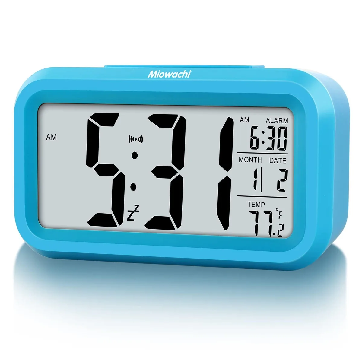 Mi M00 Blue Digital Alarm Clock 5.3x1.5x3 in — product photo