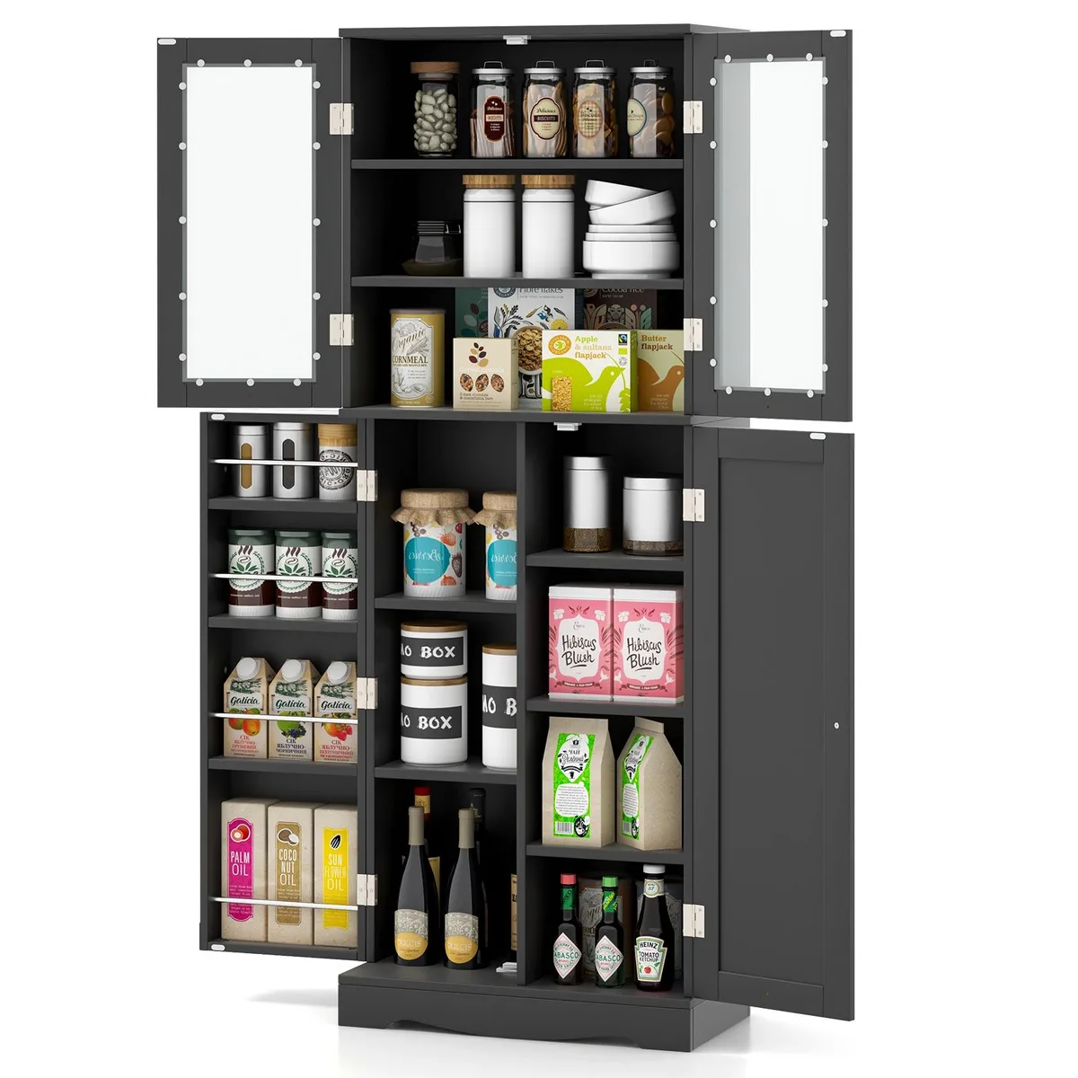 SlickBlue SlickBlue Tall Kitchen Pantry Cabinet 24×12.5×63.5 Black — product photo