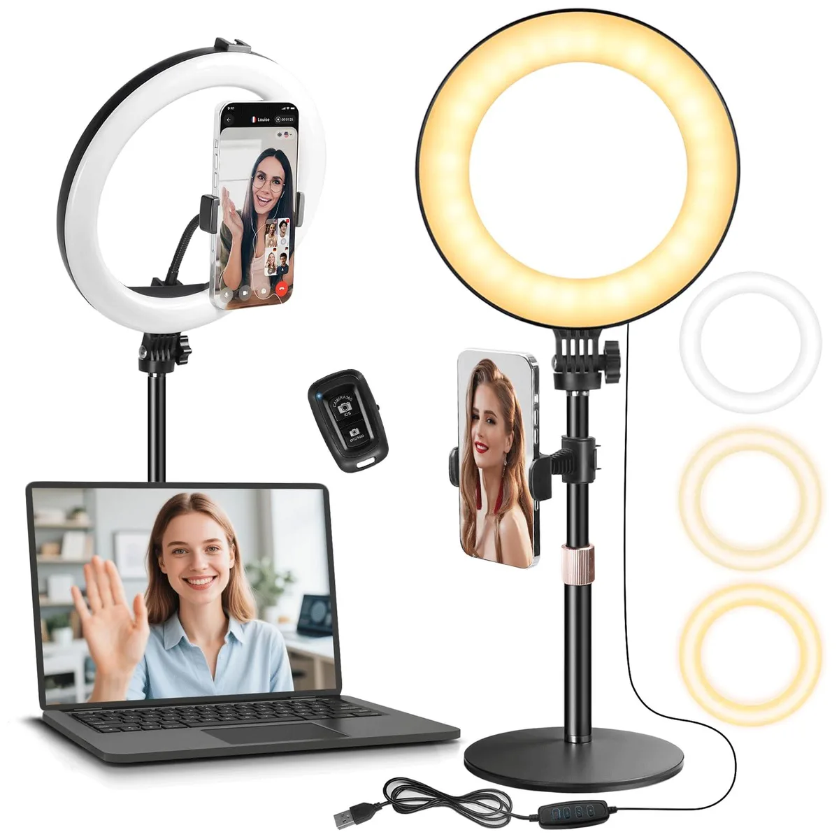  Neewer 10IN 10 inch Ring Light with Stand and 2 Phone Holders — product photo