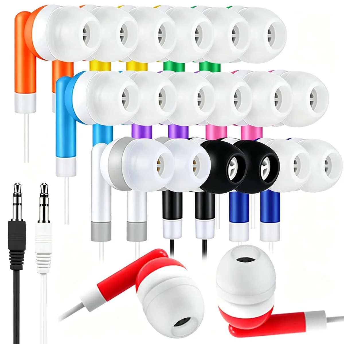 No Sew No Sew 10 Pack In-Ear Earbuds 3.5mm Mixed Colors — product photo
