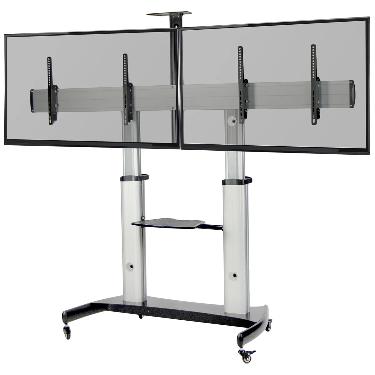 VIVO VIVO STAND-TV12H Ultra Heavy Duty Mobile Dual TV Cart Silver 32-70" 220 lbs — product photo