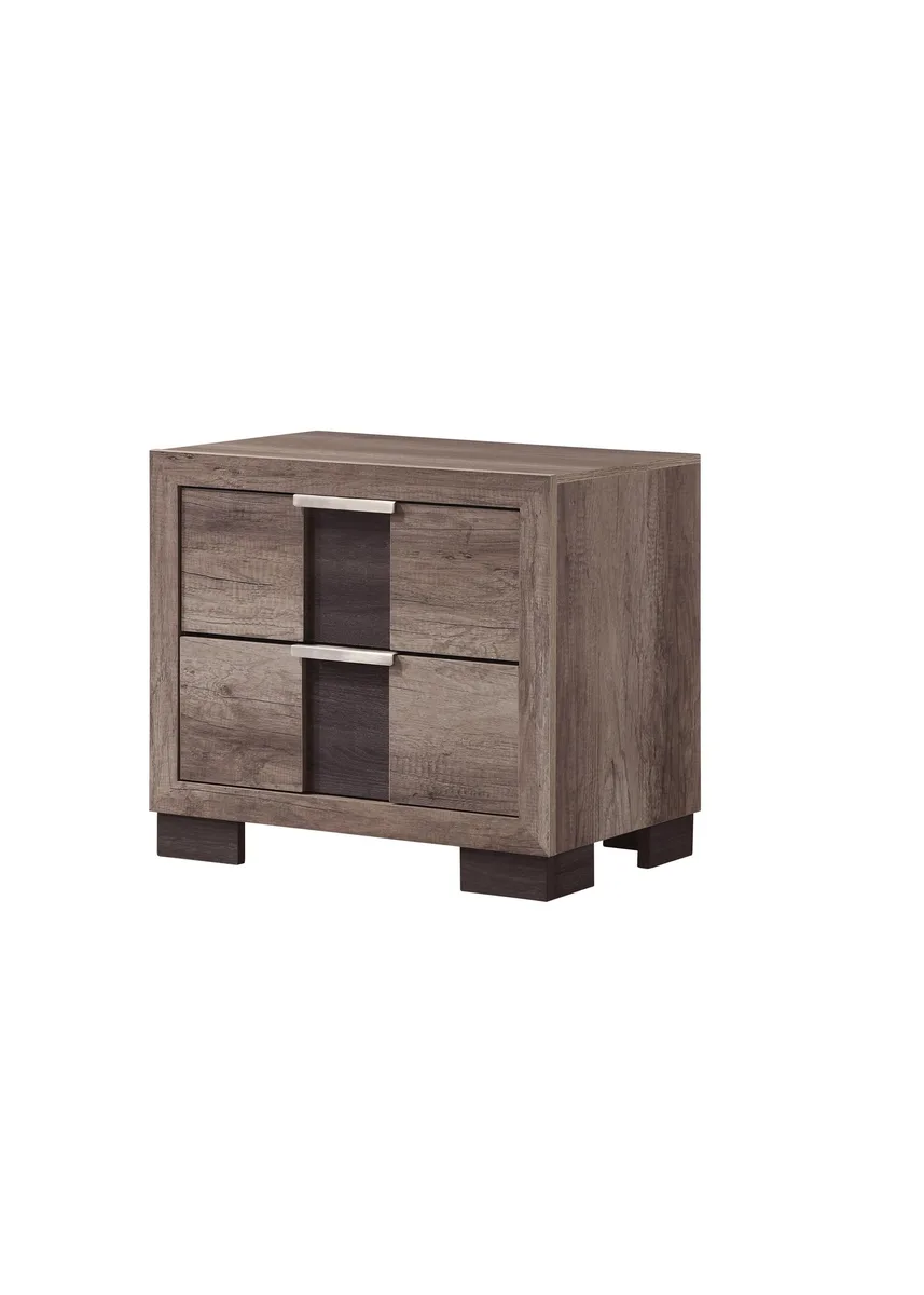 tuphen tuphen Contemporary Rustic Brown Nightstand Two Drawers 23.6" x 16.4" x 21.4 — product photo