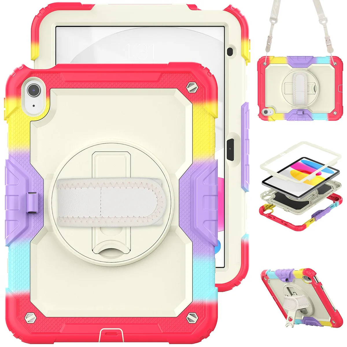 Werleo Werleo iPad 10th Gen 10.9 inch 2022 Case Rainbow Red — product photo