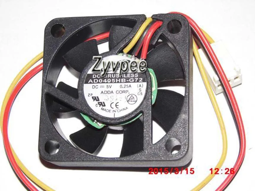 Zyvpee Zyvpee AD0405HB-G72 40mm 5V .25A 3-pin case fan — product photo