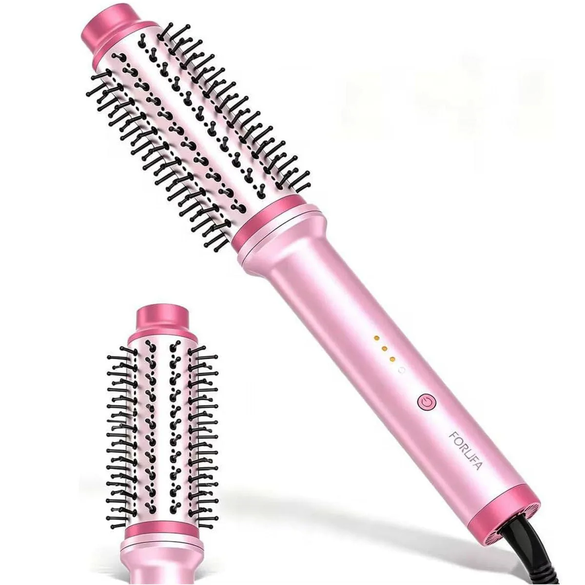 Pink 1.5 inch thermal styling brush with ceramic barrel and cool airflow vents