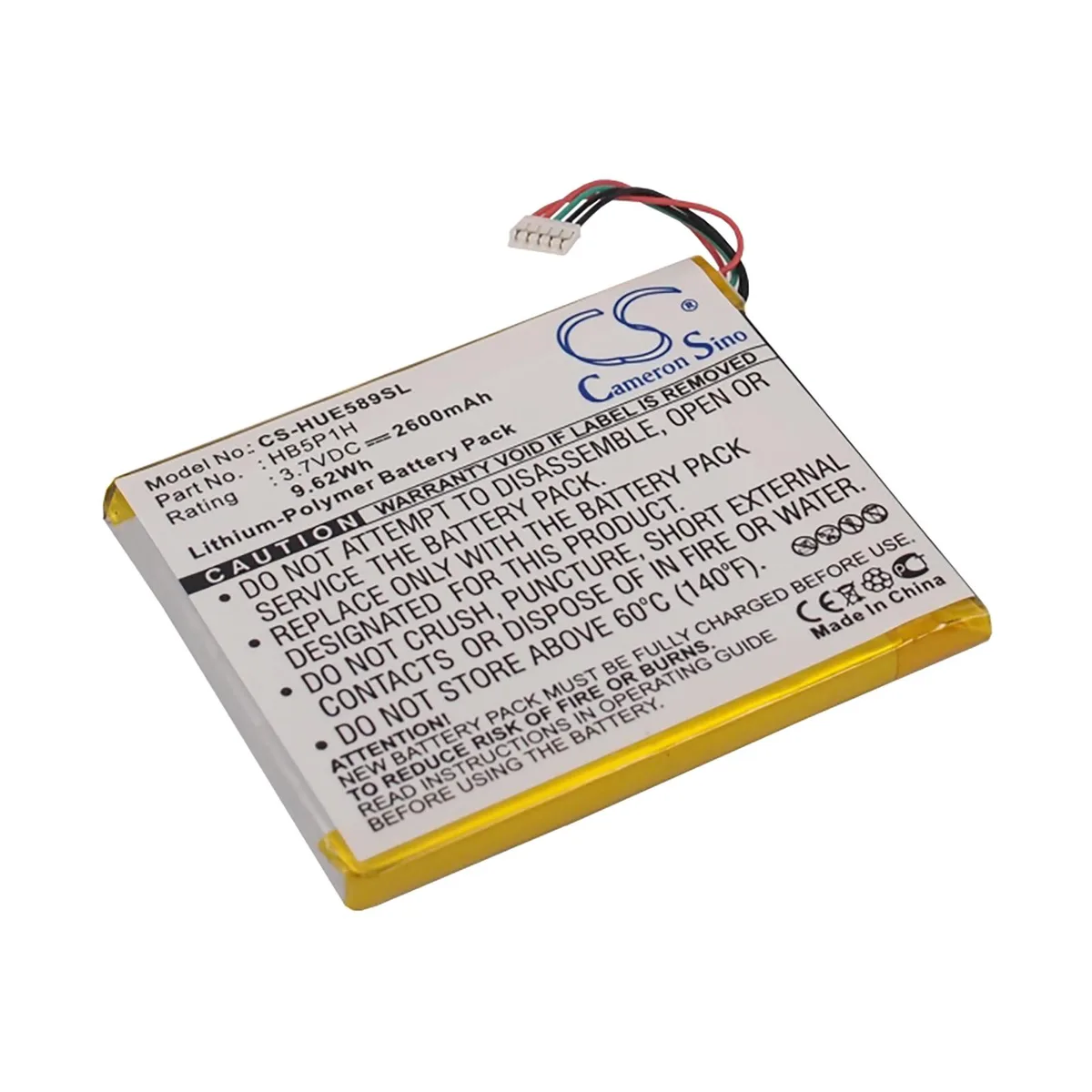 CameronSino CameronSino DS-CS-HUE589SL cell phone battery 3.7V 2600mAh — product photo