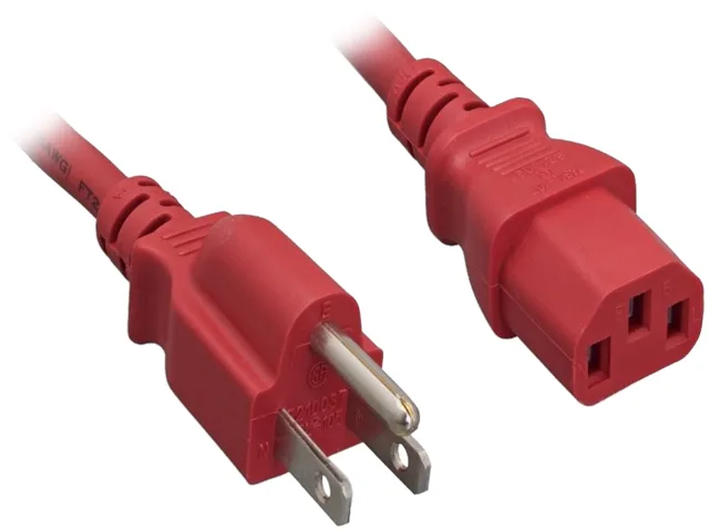 Nippon Labs Nippon Labs 30POW-10W1-01202-RD computer power cord 2 ft red 18 AWG NEMA 5-15P to C13 — product photo