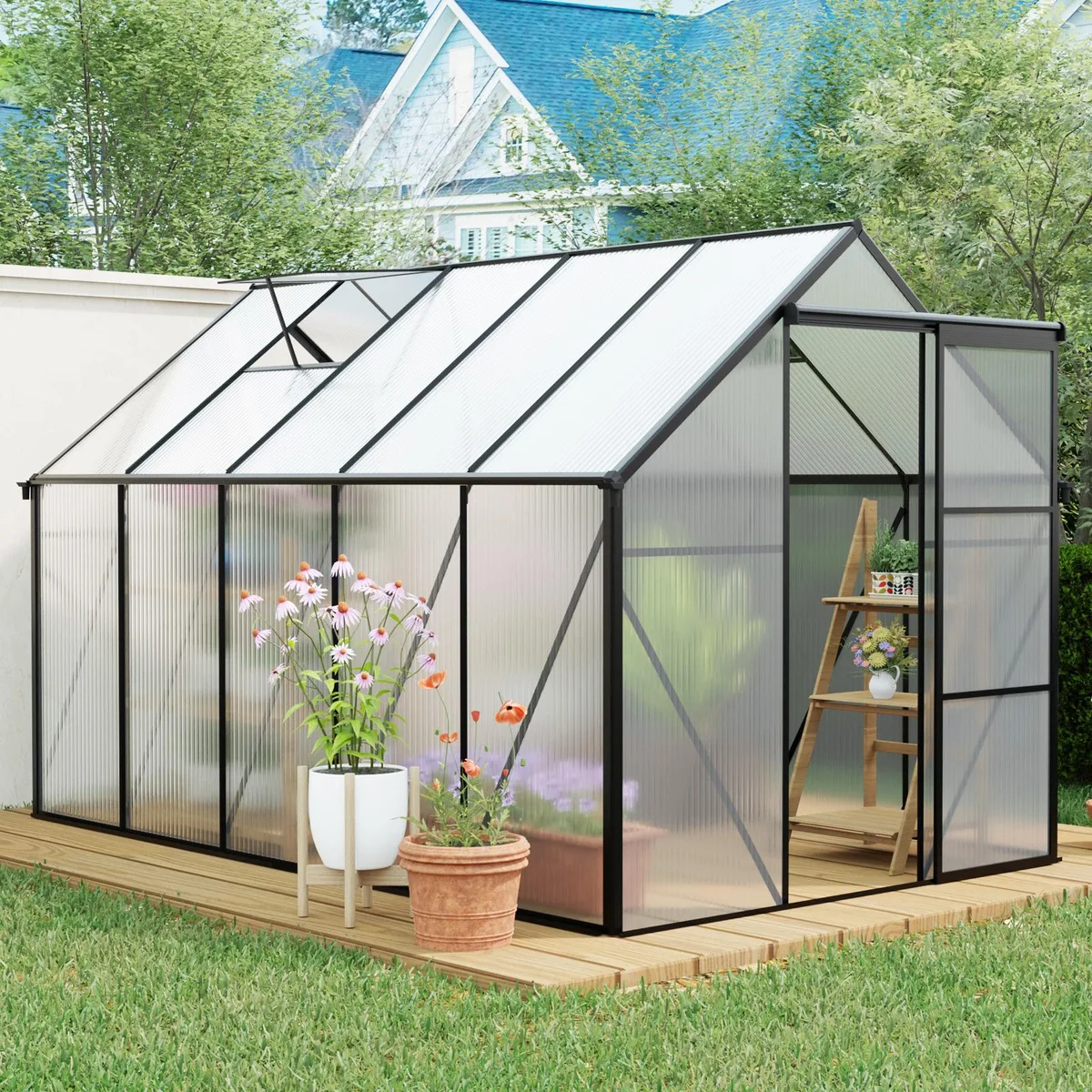 tuphen tuphen 6x10 FT Aluminium Black Trellis — product photo