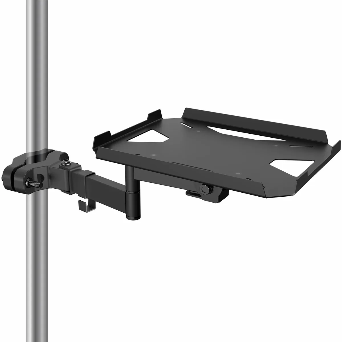 VIVO VIVO pole-mount shelf 11 lb articulating arm 1.1-2.3 in tray 9x7 in — product photo