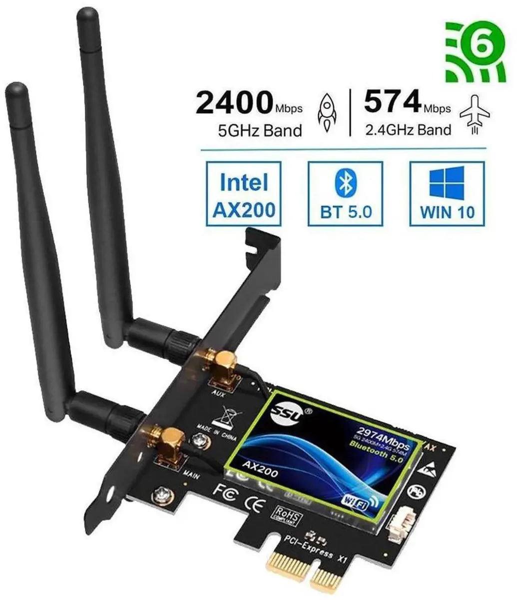 SMUGDESK SMUGDESK WiFi 6 AX200 PCIe Wireless Adapter Bluetooth 5.0 — product photo