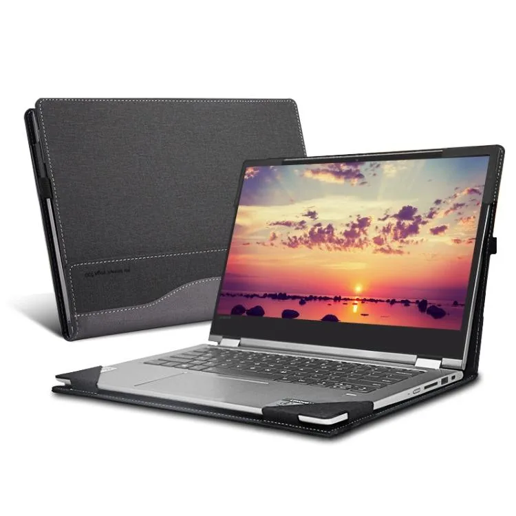 allentian allentian Laptop PU Leather Protective Case For IdeaPad C340 14 inch (Dark Gray) accessory — product photo