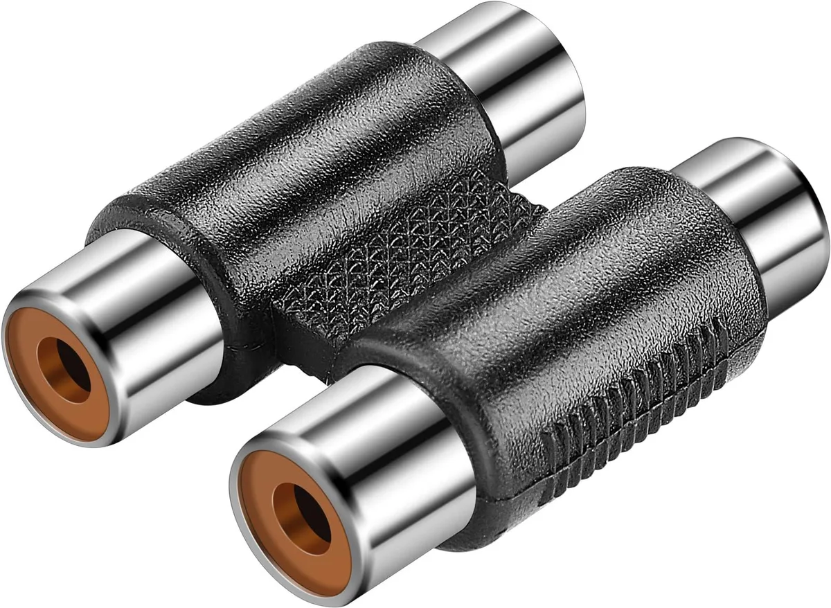 BUCIER BUCIER 2 RCA Female to Female Adapter Coupler Silver 6.5g — product photo
