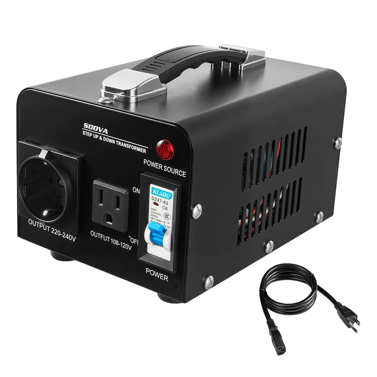 VEVOR VEVOR 500VA Step Up/Down Voltage Converter Transformer 110V 220V US EU Outlets — product photo