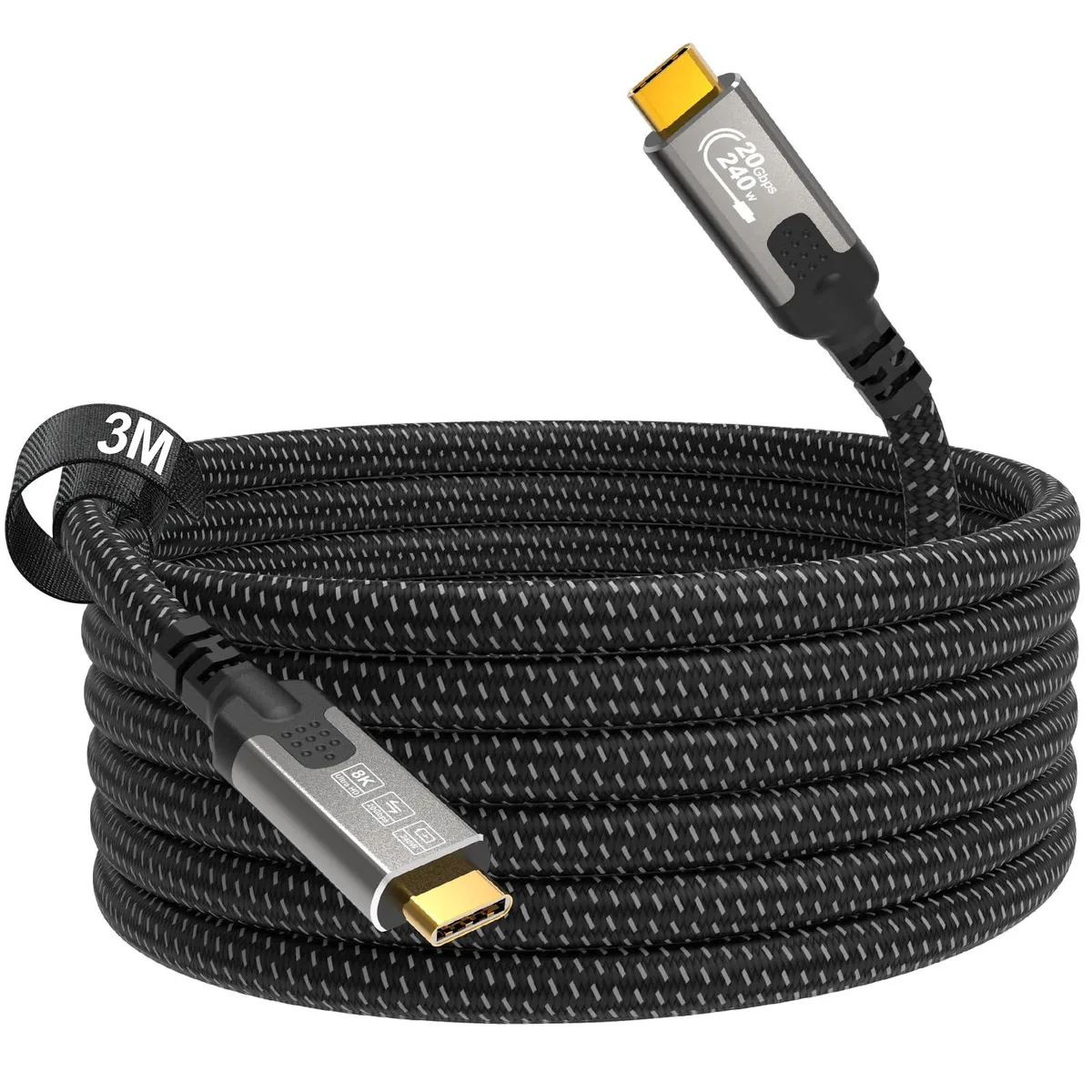  CABLAPTOP C-W0504F USB-C cable 10 ft 240 W 20 Gbps 8K 30 Hz — product photo