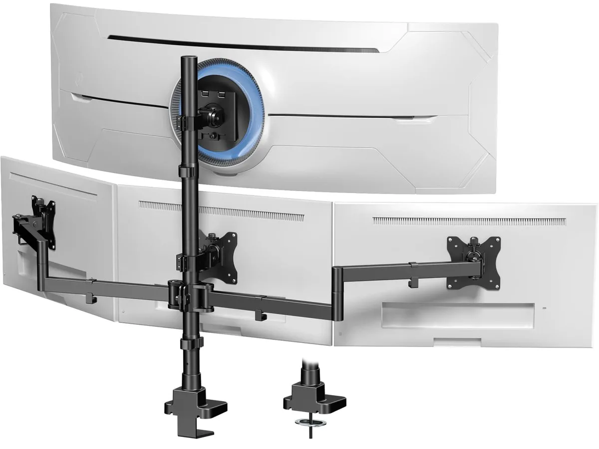 PUTORSEN PUTORSEN Quad Monitor Mount 49″ Ultrawide Top 27″ Lower VESA 75/100 44 lbs — product photo