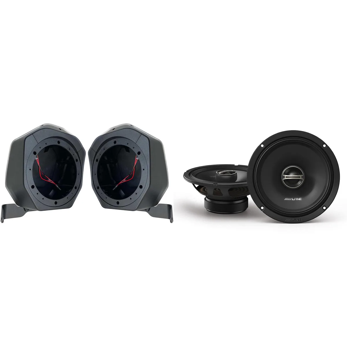 Alpine Alpine DM-65-G 6.5" Coaxial Speakers &amp; BR-2B65U Bronco 2-Door Pods 2021-23 — product photo