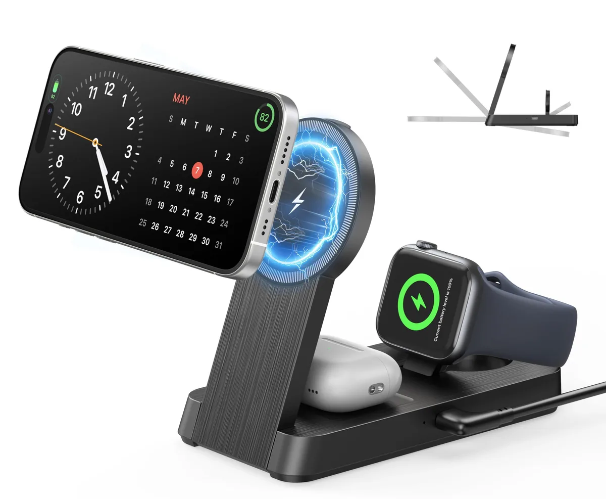  Kailwokk 3-in-1 Magnetic Wireless Charger Black USB-C — product photo