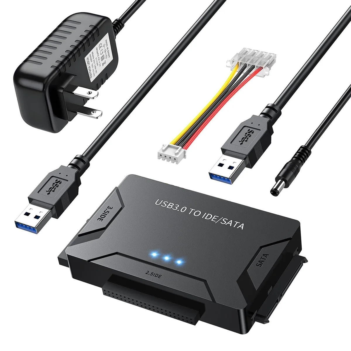 Vszerda Vszerda SATA IDE Adapter USB 3.0 2.5 3.5 12V Power Cable — product photo