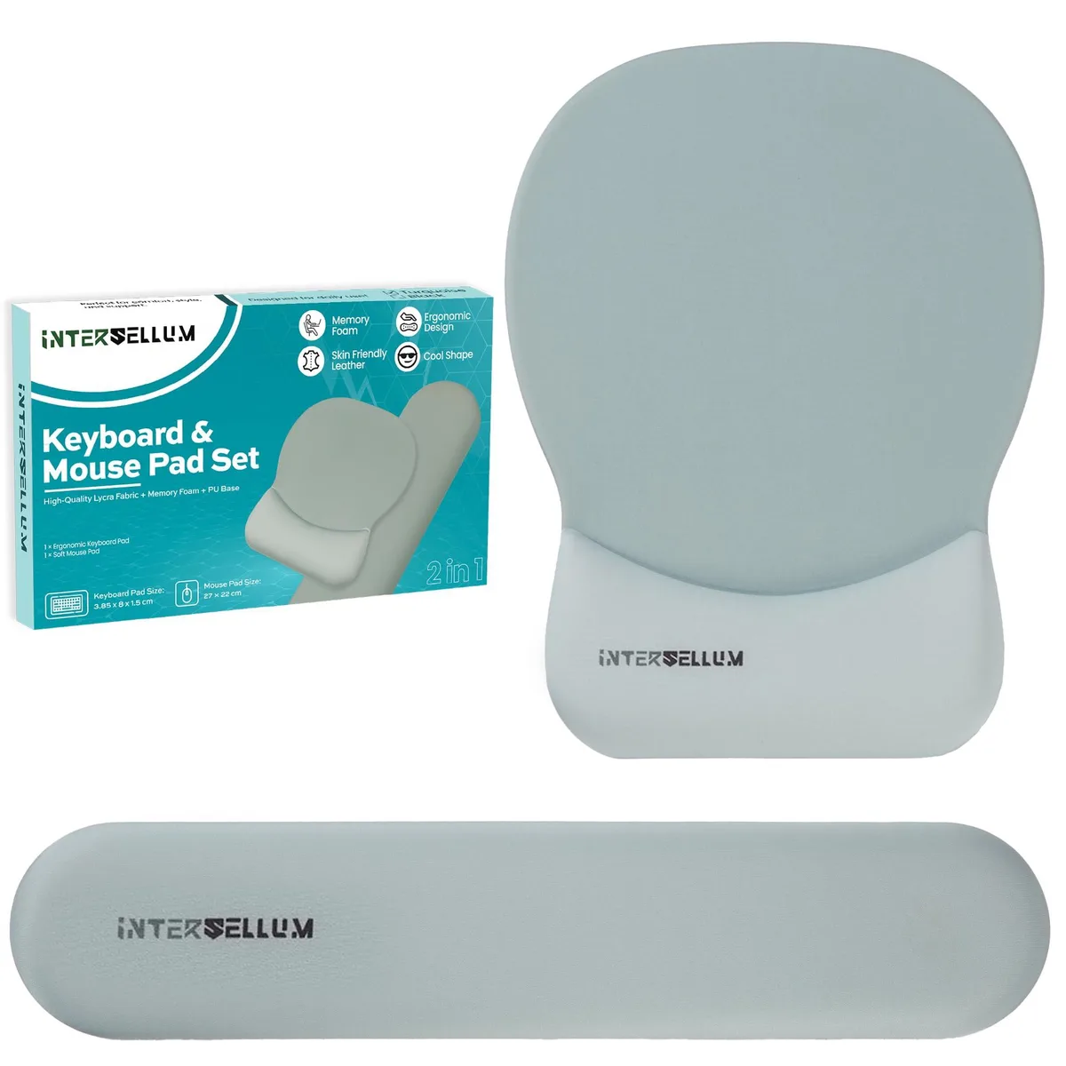  Keychron Oval Turquoise Wrist Rest Set Mouse Pad 17.3 x 3.1 10.6 x 8.6 — product photo