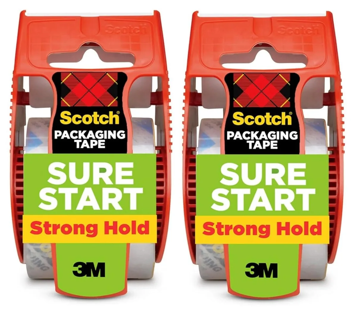 Scotch 145 Sure Start Packing Tape Clear 1.88 inch x 22.2 Yard 2 Rolls with Dispensers — product photo