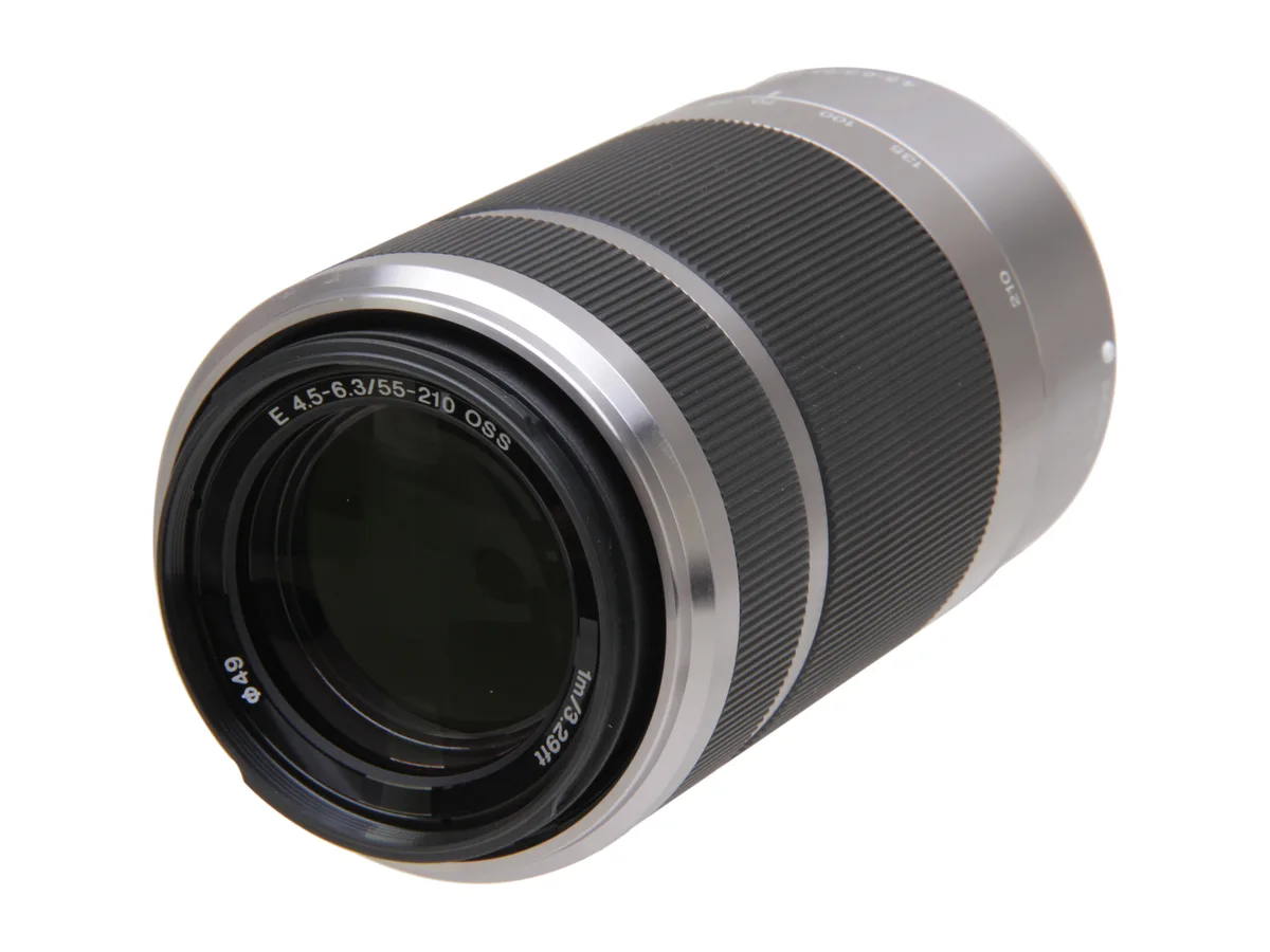 Sony Sony SEL55210 55-210mm f/4.5-6.3 OSS camera lens Silver — product photo