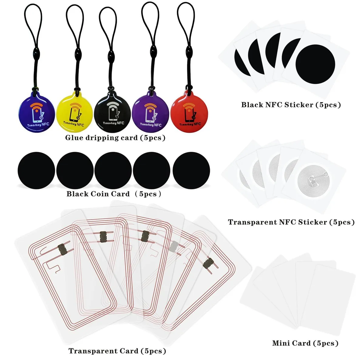 Clear round NFC stickers 25mm diameter .2cm thick pack of 30